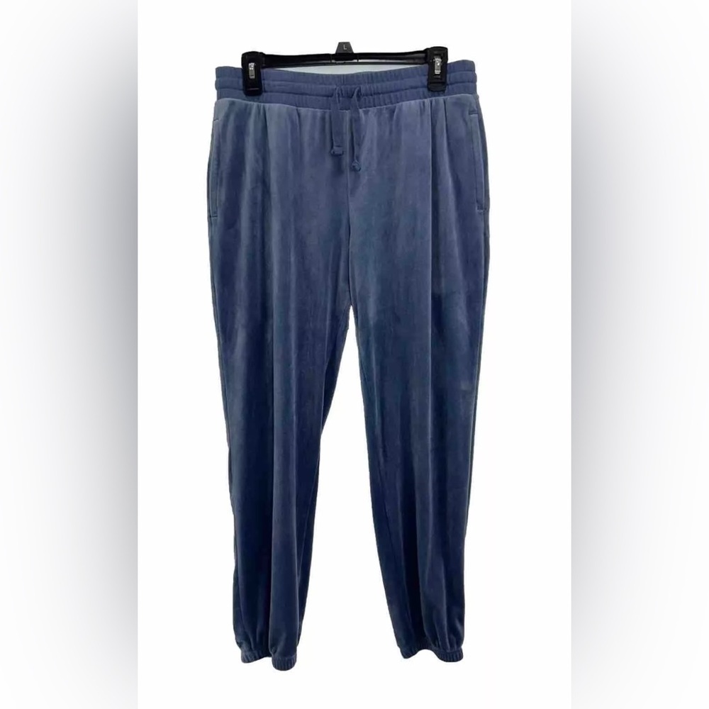 NWOT Old Navy High Waisted Luxe Velvet Joggers Size Medium Blue